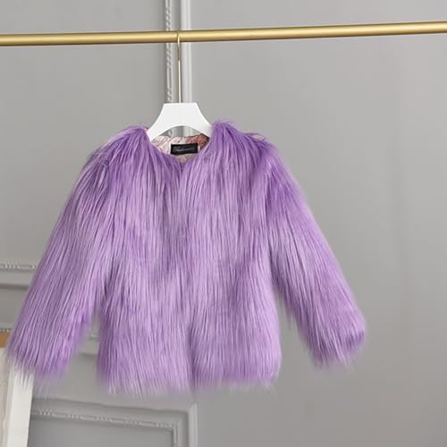 Toddler Girls Faux Fu𝐫 Jacket Furry Shaggy Jacket Kids Long Sleeve Warm Padded Coats Winter Kids Lightweight Jacket4