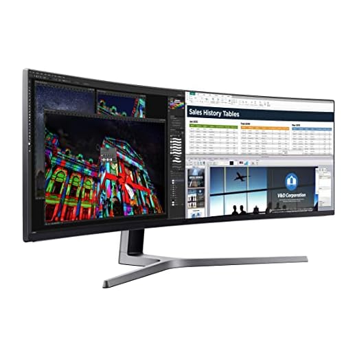 SAMSUNG 49-Inch CHG90 144Hz Curved Gaming Monitor (LC49HG90DMNXZA) – Super Ultrawide Screen QLED Computer Monitor, 3840 x 1080p Resolution, 1ms Response, FreeSync 2 with HDR,Black