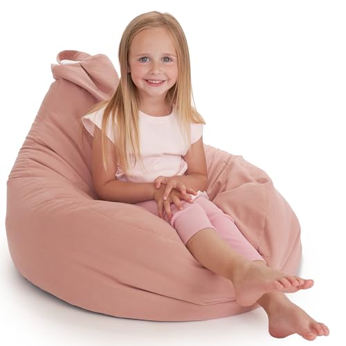 ZICOTO Stuffed Animal Storage Bean Bag Chair Cover for Kids - Easily Turn Plushie Toys into a Comfy Toddler Chair - Durable Lounge Stuffie Bag for Playroom, Living Room or Nursery Decor - Cover Only