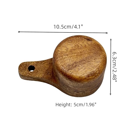 Cucharón medidor de madera de acacia 1/3 taza miniatura 5