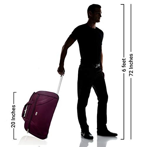 Image of Timus Club Mumbai 55CM /20 inch Cabin Wine Colour 2 Wheel Duffle Trolley Travel Bag for Men /Duffle Bags for Women /Best Waterproof Duffle Bag for Women