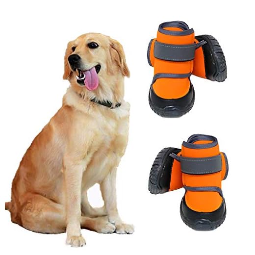 Dog Shoes Dog Boots Snow Dog Booties Dogs Paw Protection with Anti-Slip Sole, Dog Snow Socks for Akita, Rottweiler, Newfoundland Dog (4 PCS)