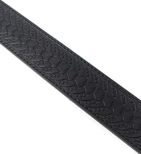 BC Belts Leather Belt Strap with Embossed Western Horn Pattern 1.5" Wide with Snaps4