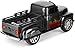 QFX Bluetooth 1953 Hot Rod Pickup Truck Replica Speaker, 3-inch Speakers, Hands Free Link, Built-in Microphone, FM Radio and LED Party Lights, Black - BT-1953 BK