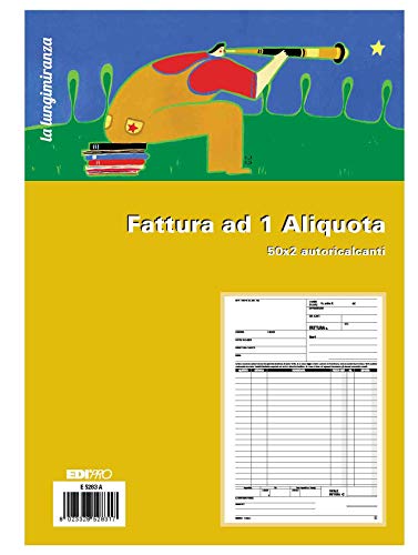 EDIPRO E5283A, Blocco fattura 1 aliquota 50x2 autoricalcante f.to 29,7x22