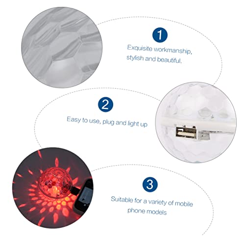 Lurrose 1Pc USB LED Stage Light Disco Ball Lamp with Voice Control Portable Lamp for Parties Karaoke Weddings and Home Decor RGB Lighting Effects Easy to Use