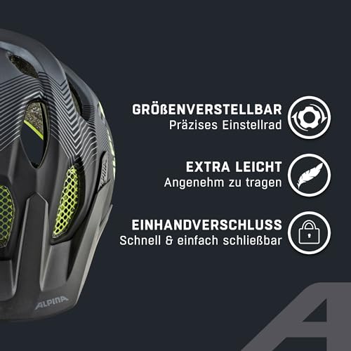 Alpina Carapax JR. - Leichter, Robuster und Sicherer Fahrradhelm Mit Fliegennetz und Optionalen LED-Licht für Kinder – Bild 4