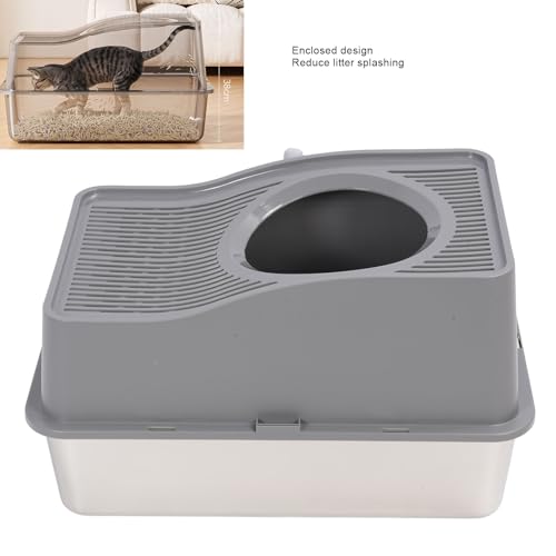 Arenero para gato XL acero inoxidable y plástico miniatura 3