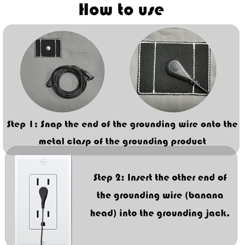Image of Grounding Cord (2 Packs, 15ft) - Universal Grounding Cable for Mats, Pads, and Sheets, Compatible with All Popular Brands