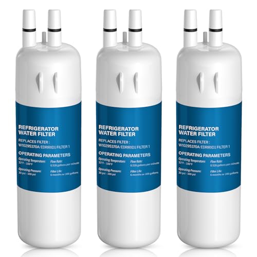 AIKELA W10295370A Filter Replacement Compatible With W10295370 Filter 1 EDR1RXD1 WHR1RXD1 P8RFWB2L P8WB2L P4RFWB 46-9930 46-9081 (3 Pack) White HK001