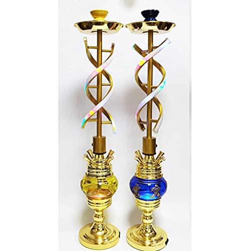 GaoYunQin 4 Schlauch Shisha-Pfeife 22"Shisha Aluminiumlegierung Raucher-Party-Set mit Vier Schläuchen Glaswasservase für Familien Ausländische Hotels Bars Clubs Hotels (Color : Blue) – Bild 5