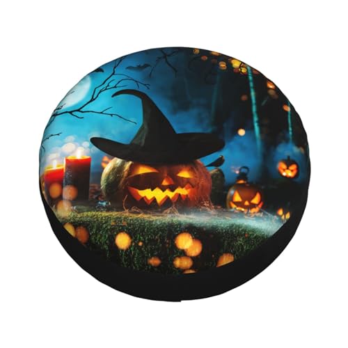 Image of Halloween Spare Tire Cover Halloween Pumpkins Tire Cover Universal Wheel Protectors Wheel Covers for Rv Camper Travel Trailer SUV Truck 16 Inch