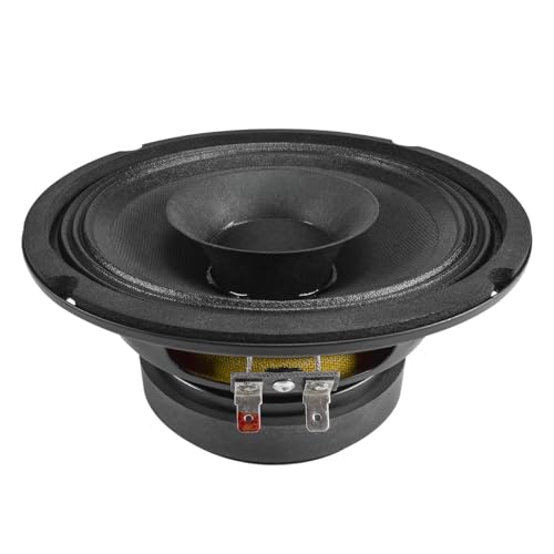 PRV Audio 6FR200 6 Inch Full Range Speaker, 8 Ohms, 200 Watts Continuous Program Power, 100 Watts RMS Power, 92.5 Db, Full-Range Driver, Loudspeaker For Pro Audio Systems (Single), Black