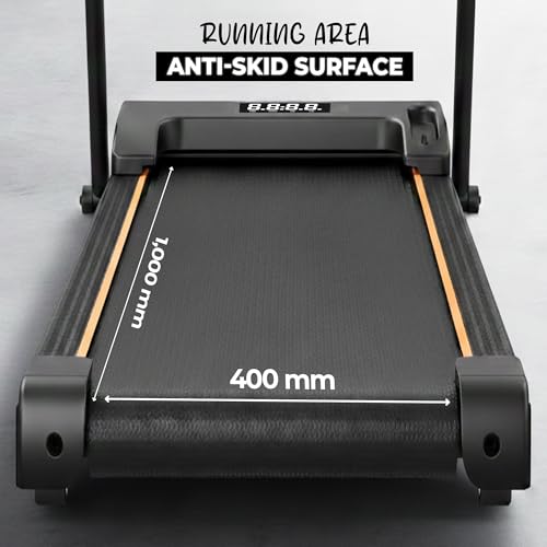 Image of Durafit Compactio 3HP Peak BLDC Motor Treadmill with Mobile Stand & Remote Control | 120 kg User Capacity | 10km /h Max Speed | LED Display with Foldable Under-Desk Design | Home Use
