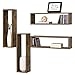 [en.casa] Set di 4 Mensole da Parete a Forma Rettangolare 59 x 14,5 x 17 cm 4 Scaffali da Muro con 2 Ripiani Portaoggetti - Effetto Legno Scuro
