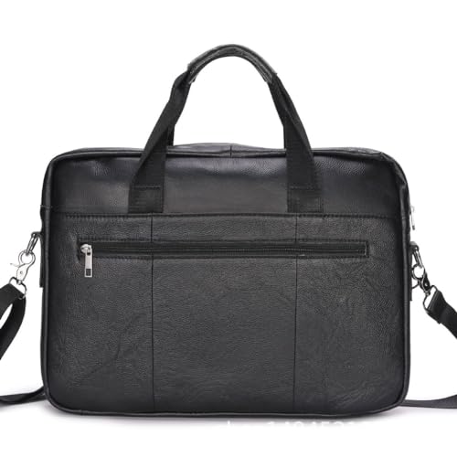 Women's Briefcase With Zipper Genuine Leather Handbag Casual Shoulder Messenger Bag Office Laptop Bag