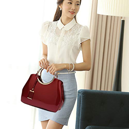 Bolso elegante de mujer de cuero sintético burdeos miniatura 2