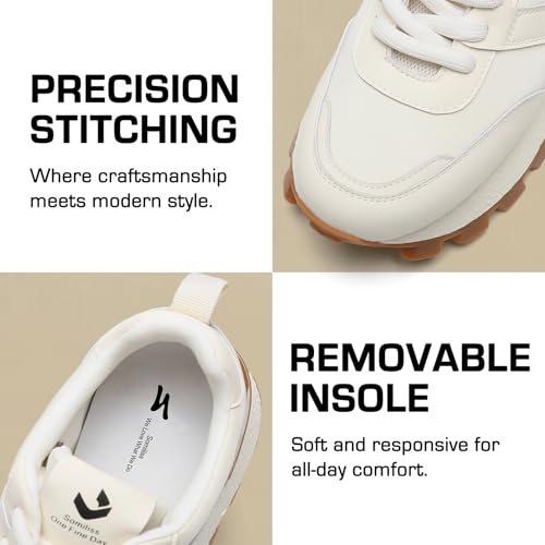 somiliss Womens Walking Sneakers Chunky Platform Breathable Shoes Fashion Sneakers for Women Comfortable Non-Slip Casual Work Shoes4