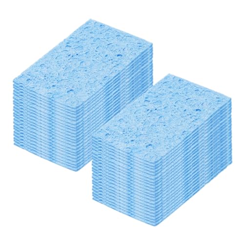 Image of MECCANIXITY 40PCS Soldering Sponge 50 x 35mm Rectangle Blue Cleaning Pad Welding Tip Iron Replacement for Cleaning Soldering Iron 1mm Natural Thickness 6mm Water Absorption Thickness
