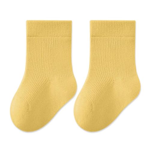 Halilo Baby Girls Toddler Socks Solid Color 5 Pairs Spring Autumn Kids Crew Socks3