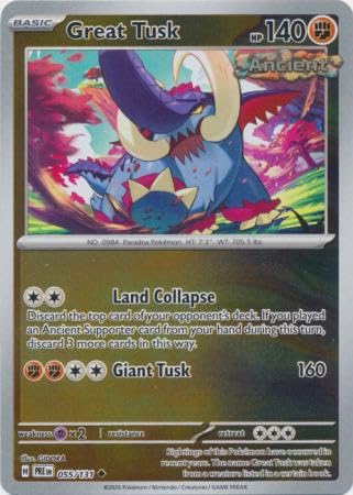 Pokemon - Great Tusk 055/131 Prismatic Evolutions – Reverse Foil Single Card