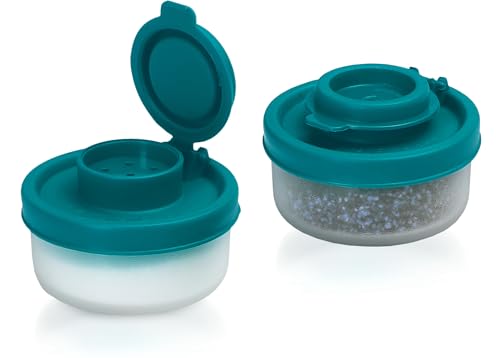 Image of Signoraware BPA Free Plastic Small Spice Sprinkles & Shaker (40ml x 2 | Set of 2 | Teal Blue)