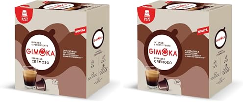 Gimoka Mezcla de Café Espresso Cremoso, intensidad 10/13-50 Cápsulas de Plástico - Compatibles con Máquinas de Café Nespresso* para uso doméstico - Producido en Italia (Paquete de 2)