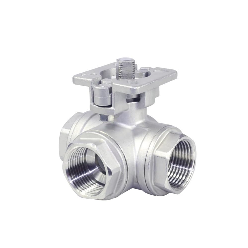DN8/DN10/DN15/DN20/DN25 SS304 Stainless Steel High Platform Three-way Female Thread Ball Valve T/L Type(DN10,L Type)