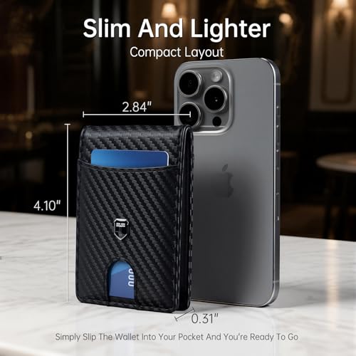 Image of Gostwo Slim Wallet for Men Minimalist Wallet Leather ID Window Card Case with Money Clip