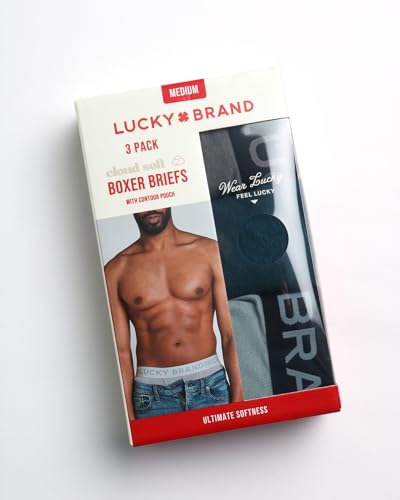 Lucky Brand Mens Boxer Briefs - 3 Pack Soft Mens Underwear Boxer Briefs with Contour Pouch - Breathable Boxers for Men3