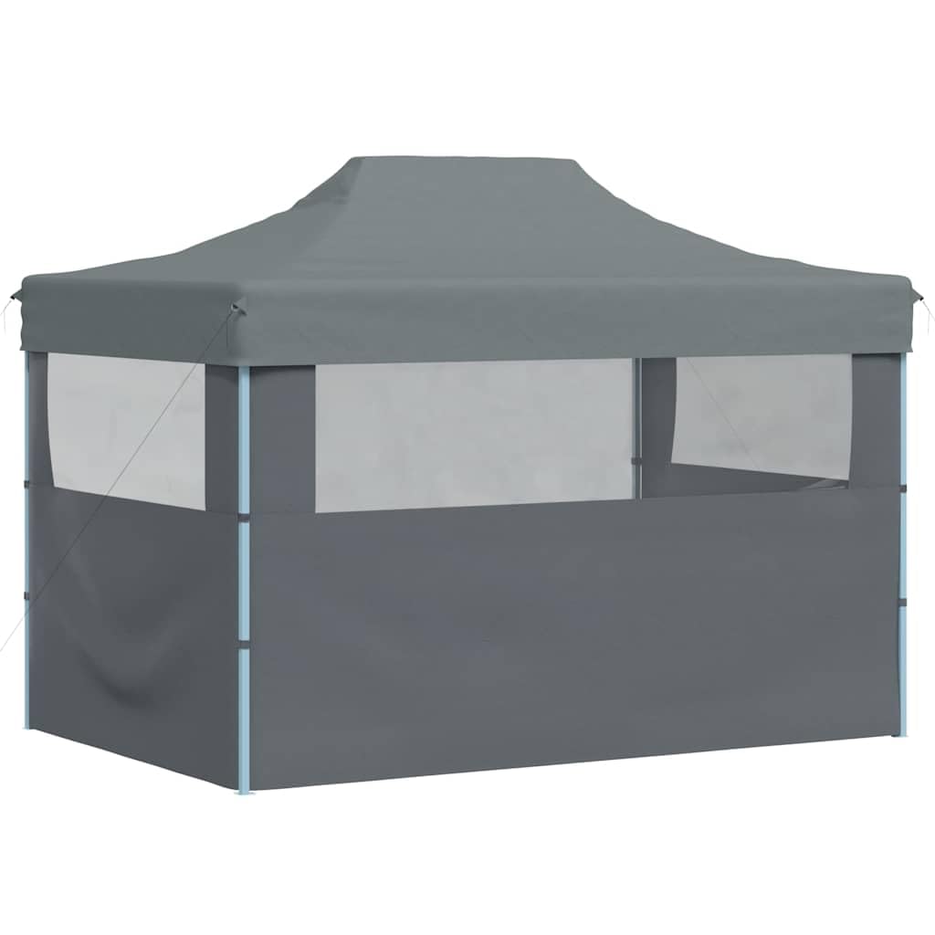 Partyzelt Faltbar 3x4m 3 Seitenwände Garten Pavillon Anthrazit