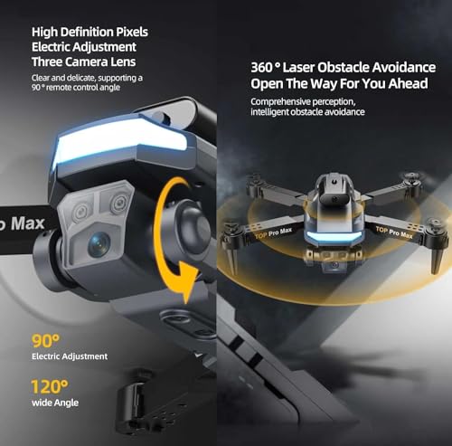 Image of Heattack Olly'S-Drone-With-4K-Camera-Wifi-FPV-1080P-HD-Dual-Foldable-RC-Drone-Altitude-Hold-Headless-Mode-Visual-Positioning-Auto-Return-App-Control-Multicolor-4 (DN7)
