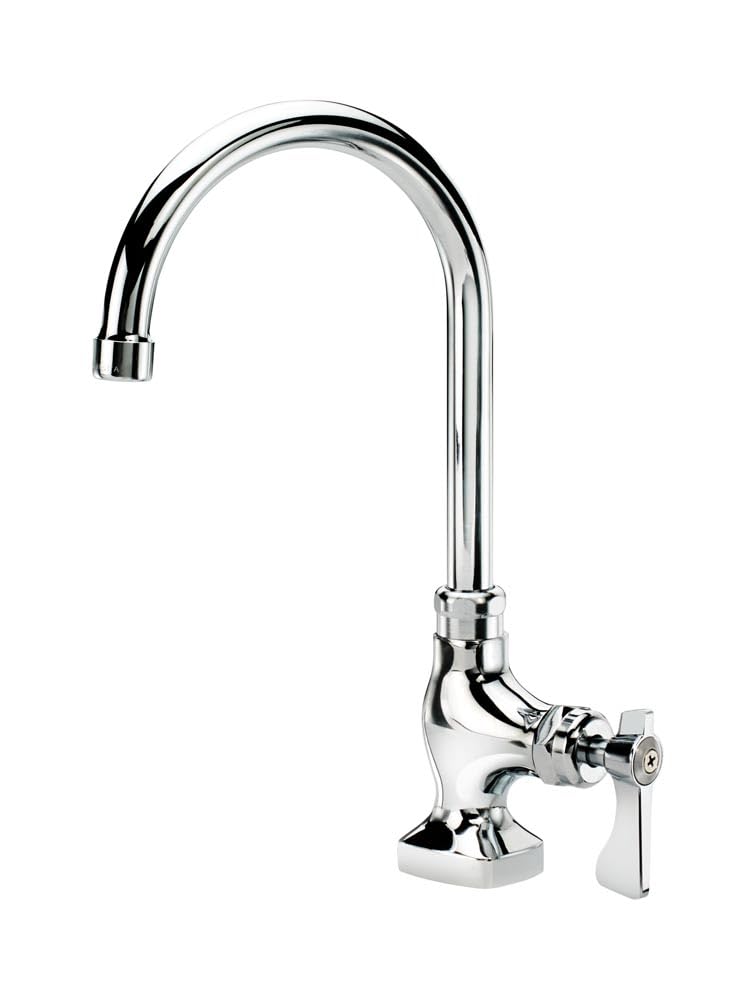 Royal Series Single Wall Mount Pantry Faucet by Krowne – 5"L x 9"W x 3"H, Brass, Model 16-203L