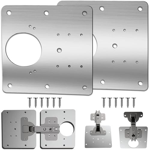 Armario placa de reparación de bisagras，reparación con tornillos de fijación para muebles de madera, cocina, armarios, muebles (2)