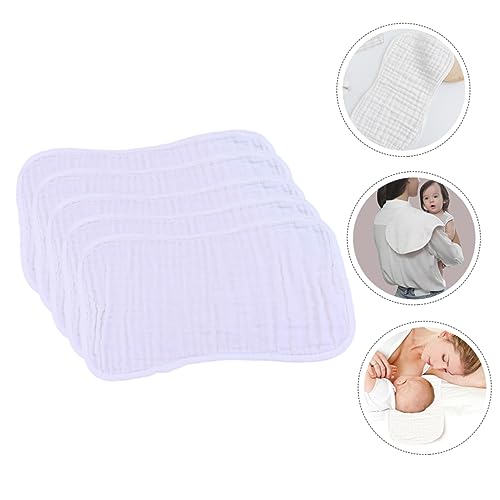 SECFOU 5pcs Cotton Burp Pads Soft Shoulder Burp Towels for Extra Absorbent Saliva Pads Lightweight and Convenient for Newborns for Showers and Holidays3