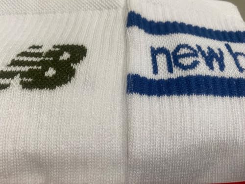 New Balance Men's Athletic Arch Cushion Comfort Crew Socks (5 Pack), Size 4-10, White Old3