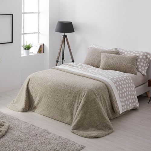 Burrito Blanco | Colcha edredón Invierno con Borreguillo | Cama de 150cm. (+Medidas Disponibles) | Diseño 440 | Color Laurel (250x260cm.)