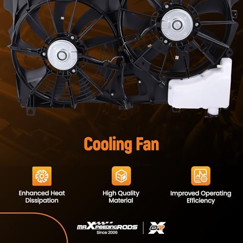 Image of maXpeedingrods Engine Radiator Cooling Fan Assembly for Lexus RX350 RX350 F Sport 2016-2022, for Lexus RX350L Base 2018-2022 V6 3.5L Replacement 163610P400 167110P340