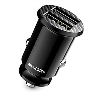 deleyCON 4,8 A Sigarettenaansteker USB-Lader – 4800 mA Fast Charge 2-Poort USB – Mini Car Charger