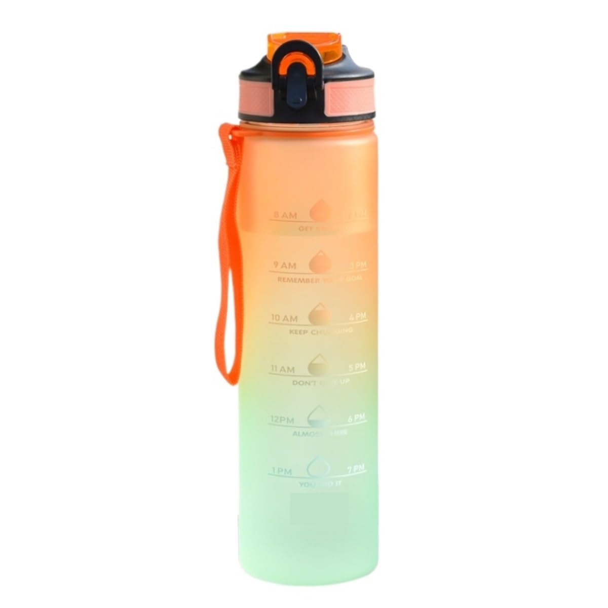 Botella Agua Para Gimnasio Botella De Agua Esmerilada, Hervidor De Gran Capacidad, Taza De Agua For Deportes Al Aire Libre, Vaso De Plástico Con Pajita Botella Agua Para Deporte(Oranje)