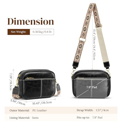 S-ZONE Crossbody Bags for Women Vegan Leather Purses Shoulder Handbag with Adjustable Strap3