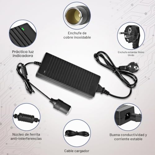Miniatura 5 de Adaptador Mechero Coche A Enchufe 120w 10a, Transformador 220v A 12v, Convertidor De Corriente Ac A Dc Para Aspiradoras De Coche, Compresores, Frigoríficos
