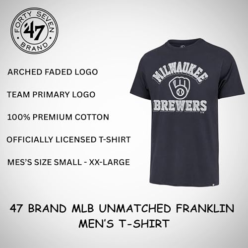 Image of 47 Men's MLB Unmatched Franklin Team Color Arched Wordmark Primary Logo Short Sleeve Baseball T-Shirt