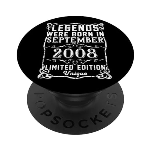 Cumpleaños Septiembre 2008 Edición Limitada Regalo Vintage PopSockets PopGrip Intercambiable