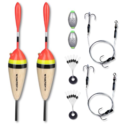 Pike Dead Bait Float (Balsa) x2 Rigs Fishing Kit Including Trace Hooks Float - UK POST