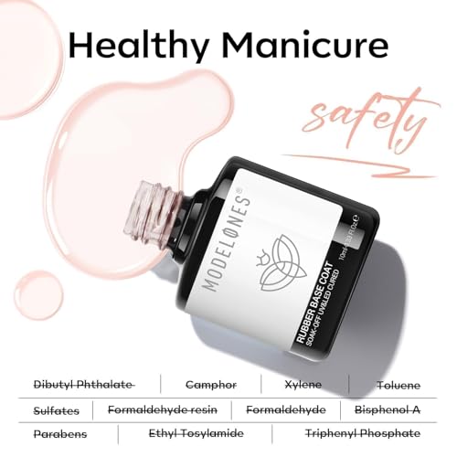 Image of modelones Rubber Builder Nail Gel Base Coat, Jelly Nude Translucent Builder Base Nail Gel Thickening Strengthening Building Apex for Beginner DIY Salon at Home