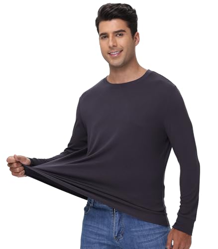 WiWi Pajama Top for Men Men's Lightweight Long Sleeve Tees Crewneck Sweatshirt Loungewear PJs Sleepwear Tees S-XXL4