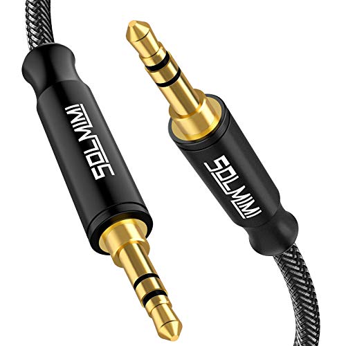 Cable auxiliar 3.5mm macho a macho 1.2 m nylon trenzado miniatura 1