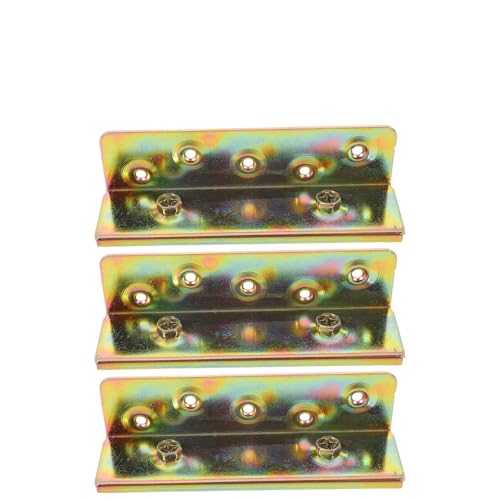 FONDOTIN 4 Piezas Soportes de Riel para Cama con Tornillos Accesorios Metálicos Resistentes para Cabeceros y Estribos Herrajes de Conexión Duraderos para Montaje de Muebles de Dormitorio