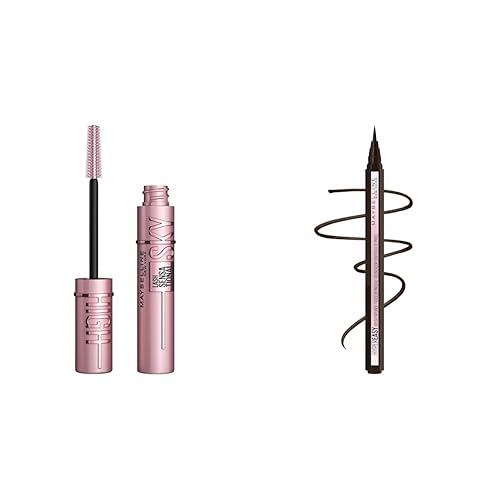 Maybelline Lash Sensational Sky High - Máscara de pestañas lavable y lápiz líquido Hyper Easy New York Hyper Easy delineador de ojos impermeable,